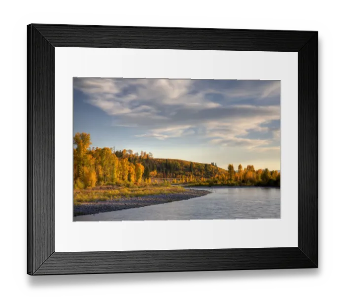Framed Print : WY, Grand Teton National Park, Gros Ventre River and Cottonwood trees at Gros Ventre