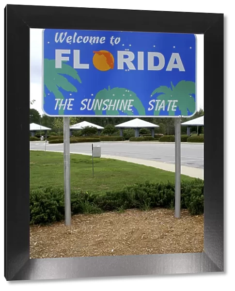 Welcome to Florida the Sunshine State highway sign Gulf Breeze Florida