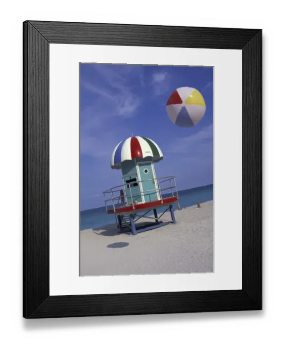 Framed Print : NA, USA, Florida, Miami Beach Fanciful lifeguard station and inflated ball Framed Print : NA, USA, Florida, Miami Beach Fanciful lifeguard station and inflated ball