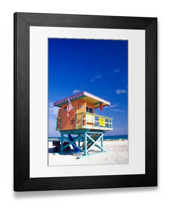 Framed Print : NA, USA, Dade County, Florida, Miami, Miami Beach, South Beach, Life Guard Station Framed Print : NA, USA, Dade County, Florida, Miami, Miami Beach, South Beach, Life Guard Station