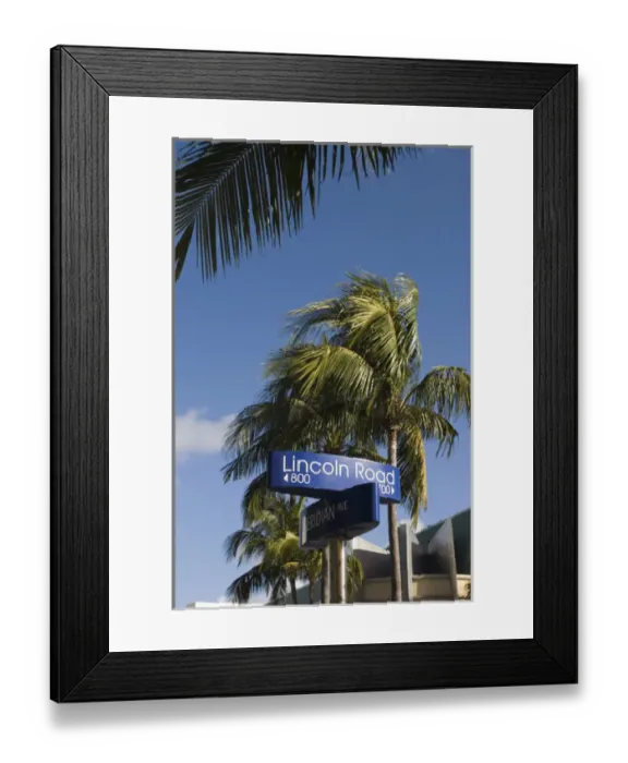 Framed Print : USA-Florida-Miami Beach: South Beach- Lincoln Road / Road Sign Framed Print : USA-Florida-Miami Beach: South Beach- Lincoln Road / Road Sign