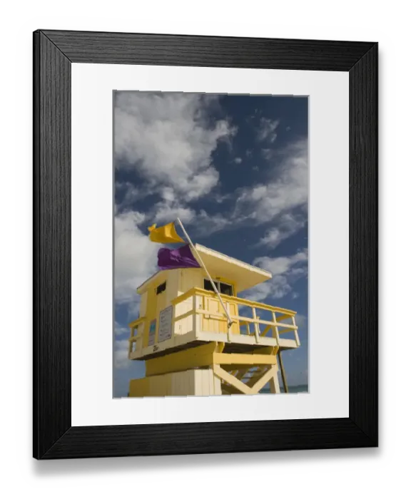 Framed Print : USA-Florida-Miami Beach: South Beach- Miami Beach Lifeguard Tower