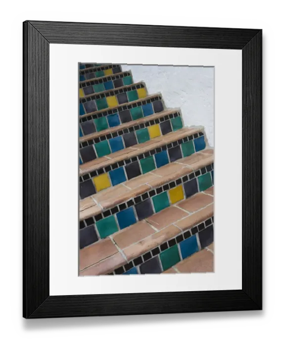 Framed Print : USA-Florida-Palm Beach: Worth Avenue-Via Mizner Alleyway- Mosaic Steps Framed Print : USA-Florida-Palm Beach: Worth Avenue-Via Mizner Alleyway- Mosaic Steps