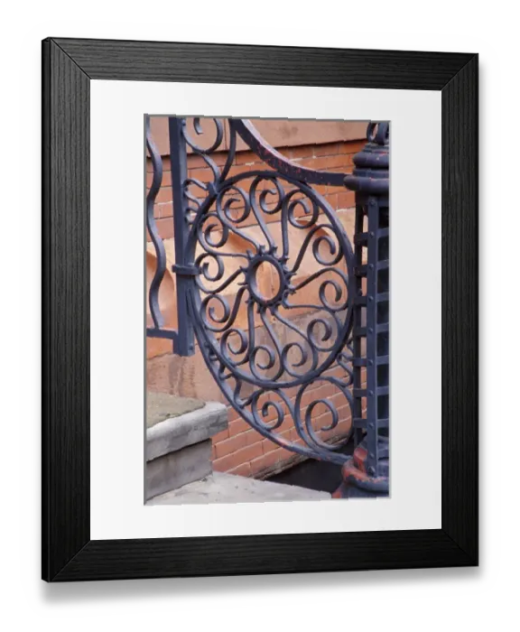 Framed Print : N. A. USA, Georgia, Savannah. Ornate wrought iron detail on Factors Walk Framed Print : N. A. USA, Georgia, Savannah. Ornate wrought iron detail on Factors Walk
