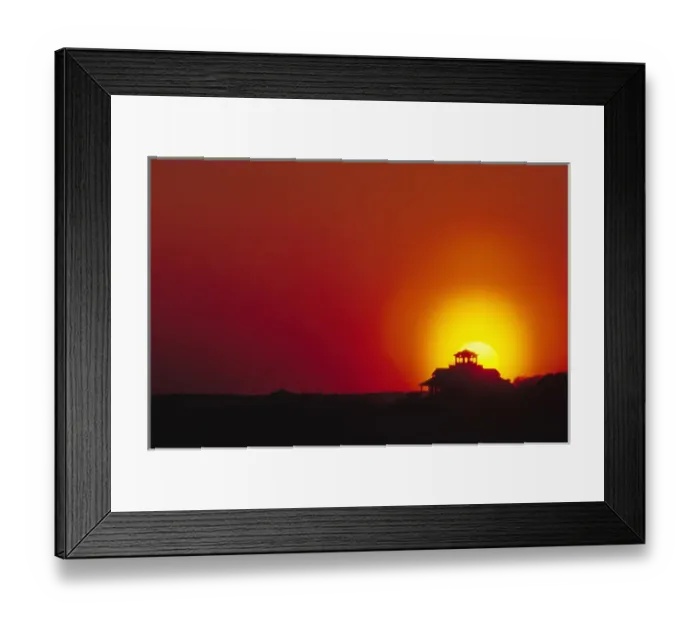 Framed Print : N. A. USA, Georgia, Savannah. Tybee Island sunset