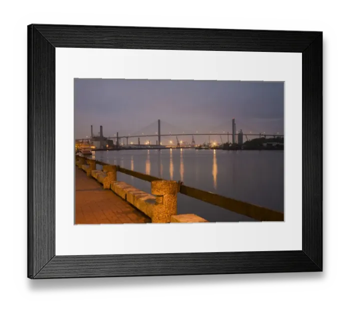 Framed Print : North America, USA, Georgia, Savannah. The port of Savannah with the Talmadge Memorial Framed Print : North America, USA, Georgia, Savannah. The port of Savannah with the Talmadge Memorial
