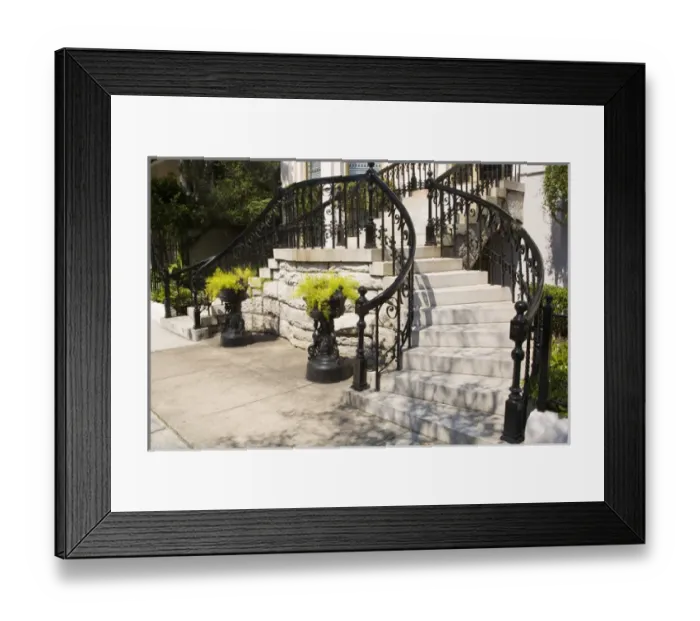 Framed Print : North America, USA, Georgia, Savannah. Staircase in the Historic District of Savannah
