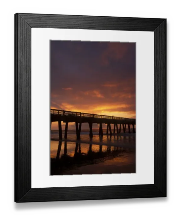 Framed Print : North America, U. S. A. Georgia, Tybee Island, Sunrise at the pier Framed Print : North America, U. S. A. Georgia, Tybee Island, Sunrise at the pier