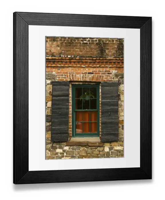 Framed Print : North America; USA; Georgia; Savannah; Window in an old building in the Historic District