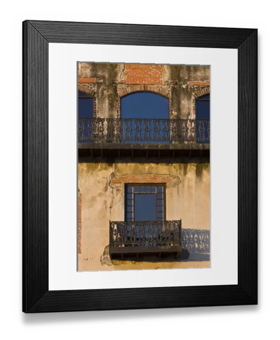 Framed Print : North America; USA; Georgia; Savannah; Balconies on an old building in the Historic Framed Print : North America; USA; Georgia; Savannah; Balconies on an old building in the Historic