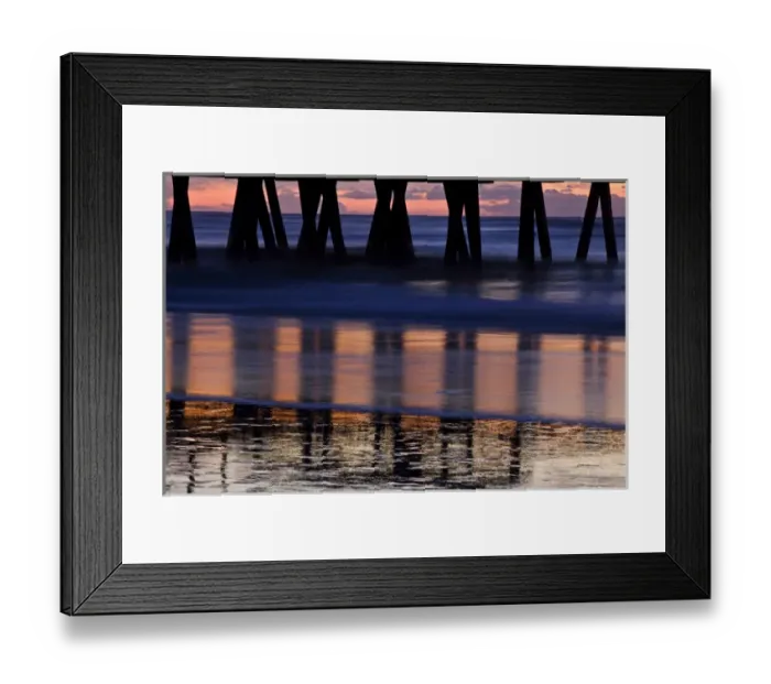 Framed Print : North America; USA; Georgia; Tybee Island; Refections in early morning light