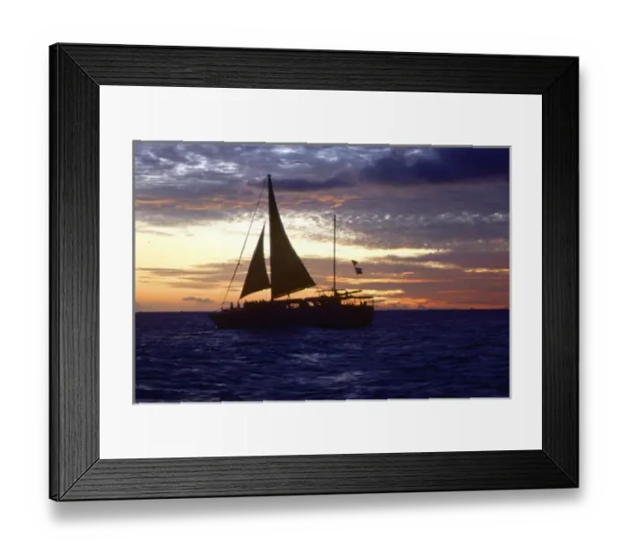 Framed Print : Sunset Sailboat Silhouette Framed Print : Sunset Sailboat Silhouette