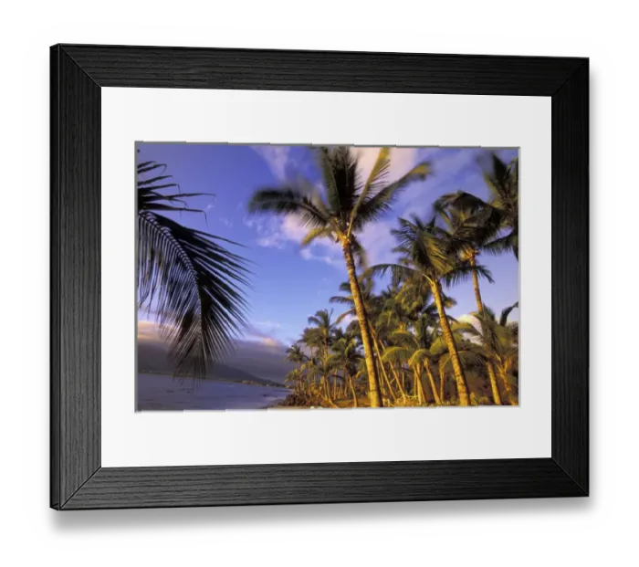 Framed Print : USA, Hawaii, Maui, Kihei Beach Evening light on beach and palms Framed Print : USA, Hawaii, Maui, Kihei Beach Evening light on beach and palms