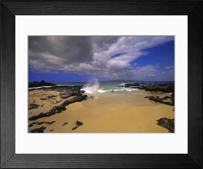 Framed Print : N. A. USA, Maui, Hawaii. Secret Beach Cove