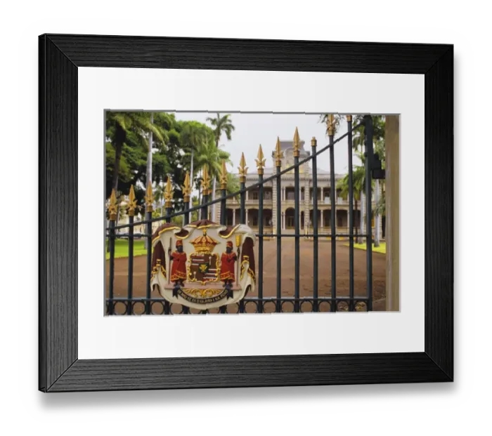Framed Print : Iolani Palace and gate in old Honolulu Framed Print : Iolani Palace and gate in old Honolulu