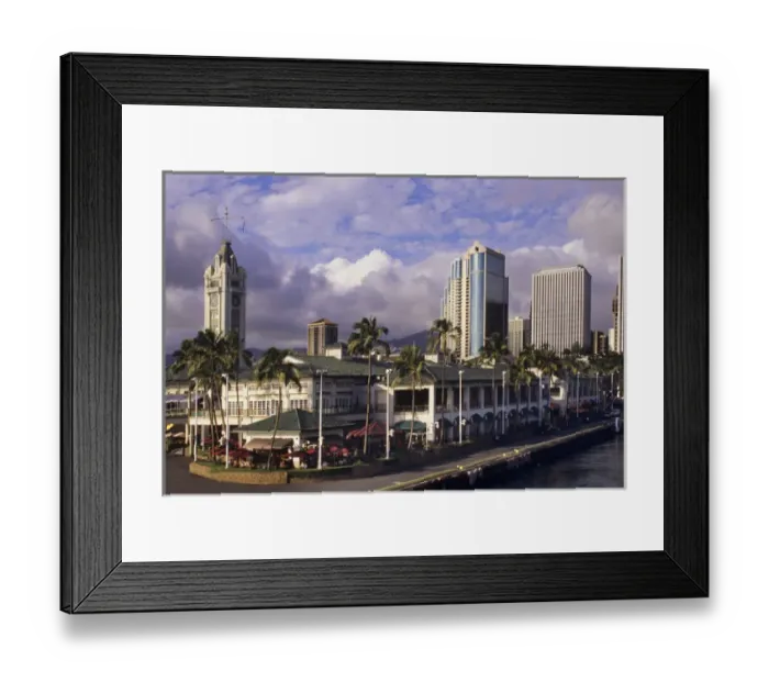 Framed Print : Famed Aloha Tower dominates the scene at Honolulu harbor Framed Print : Famed Aloha Tower dominates the scene at Honolulu harbor