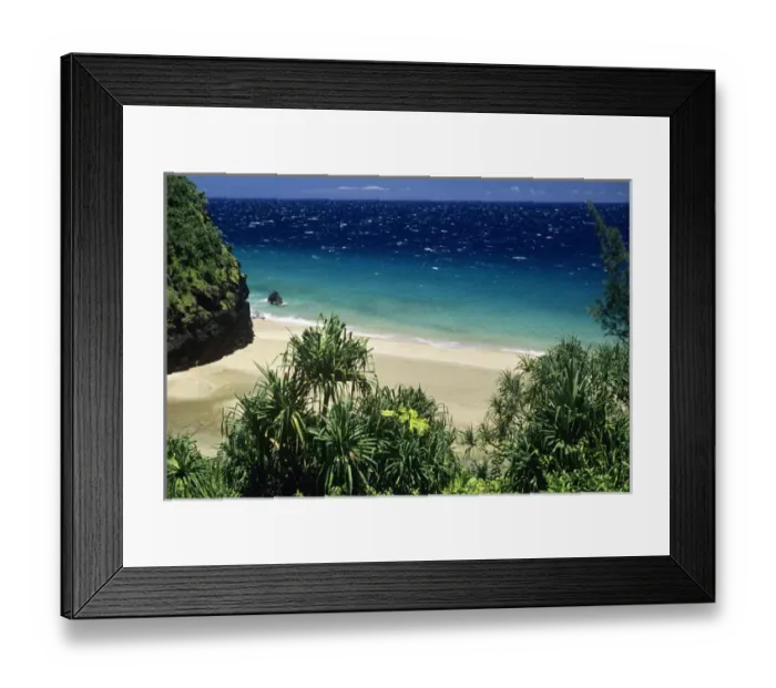 Framed Print : Hanakapiai Beach viewed from the Na Pali Coast Trail, Kauai, Hawaii Framed Print : Hanakapiai Beach viewed from the Na Pali Coast Trail, Kauai, Hawaii