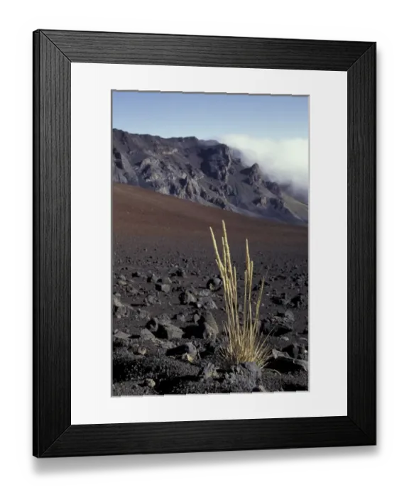 Framed Print : N. A. USA, Hawaii, Haleakala Nat l Park Clouds rise over edge of crater behind