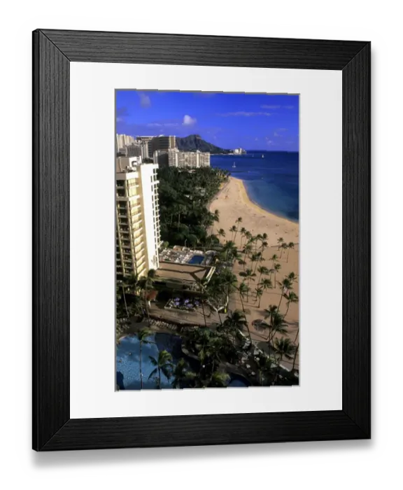 Framed Print : Waikiki beach, Oahu, Hawaii, USA