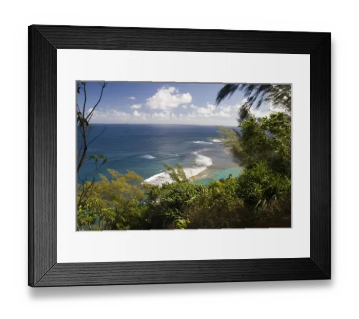 Framed Print : Kauai, Hawaii. The Kalalau Trail on the North Shore, is Kauais best known Framed Print : Kauai, Hawaii. The Kalalau Trail on the North Shore, is Kauais best known