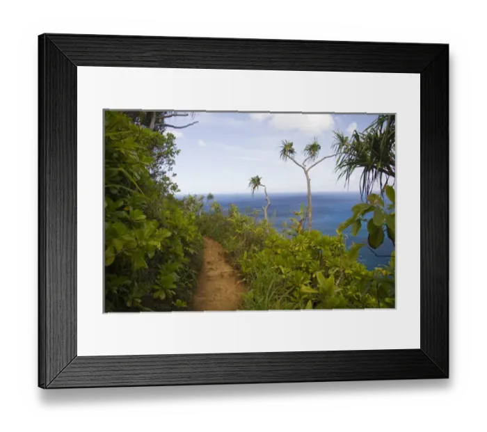 Framed Print : Kauai, Hawaii. The Kalalau Trail on the North Shore, is Kauais best known Framed Print : Kauai, Hawaii. The Kalalau Trail on the North Shore, is Kauais best known