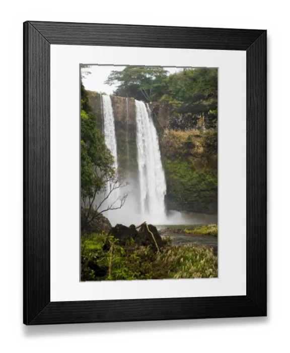 Framed Print : USA, Hawaii. This majestic, 80-foot tiered waterfall is located close to the roadside Framed Print : USA, Hawaii. This majestic, 80-foot tiered waterfall is located close to the roadside