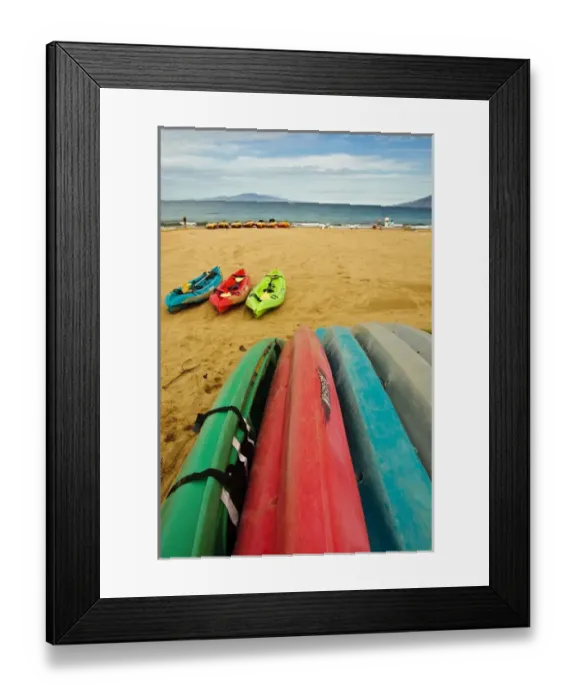 Framed Print : USA, Hawaii, Maui. Kayaks on Wailea Beach ready to hit the surf Framed Print : USA, Hawaii, Maui. Kayaks on Wailea Beach ready to hit the surf