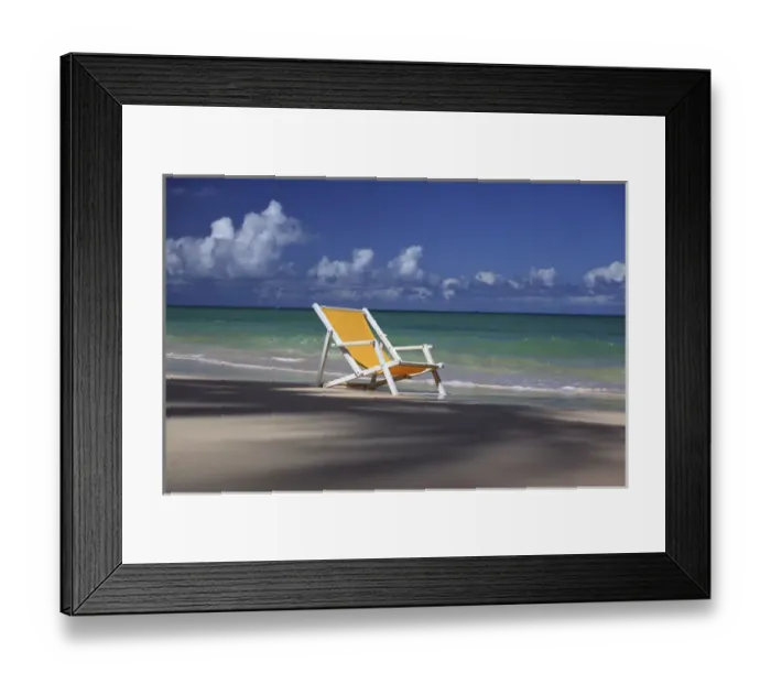 Framed Print : North America, USA, Hawaii. Beach chair
