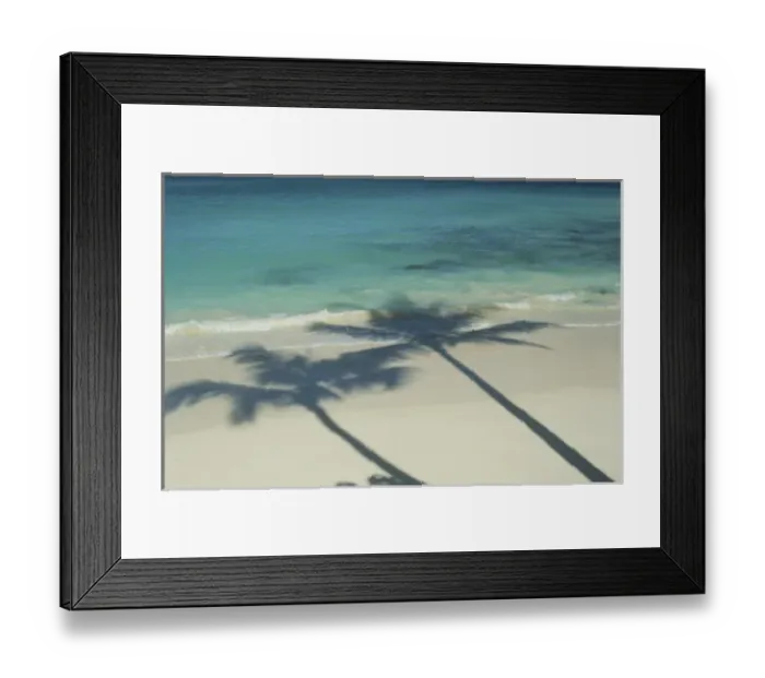 Framed Print : North America, USA, Hawaii. Palm shadows on tropical beach
