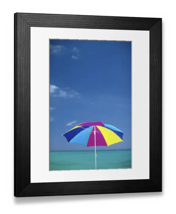 Framed Print : North America, USA, Hawaii. Umbrella and ocean Framed Print : North America, USA, Hawaii. Umbrella and ocean
