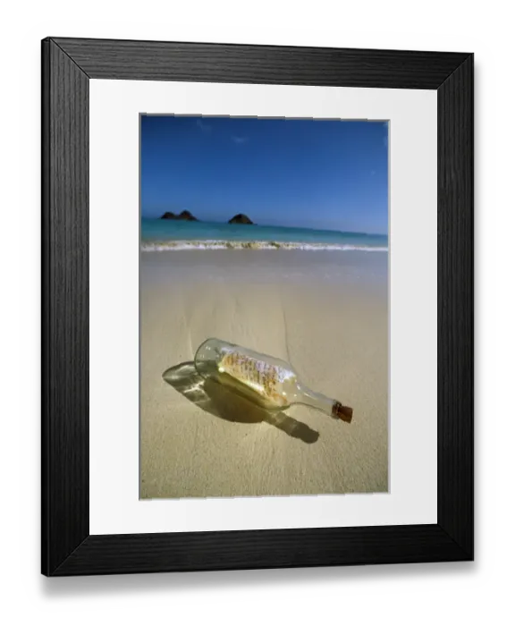 Framed Print : USA, Hawaii. Message in a bottle Framed Print : USA, Hawaii. Message in a bottle
