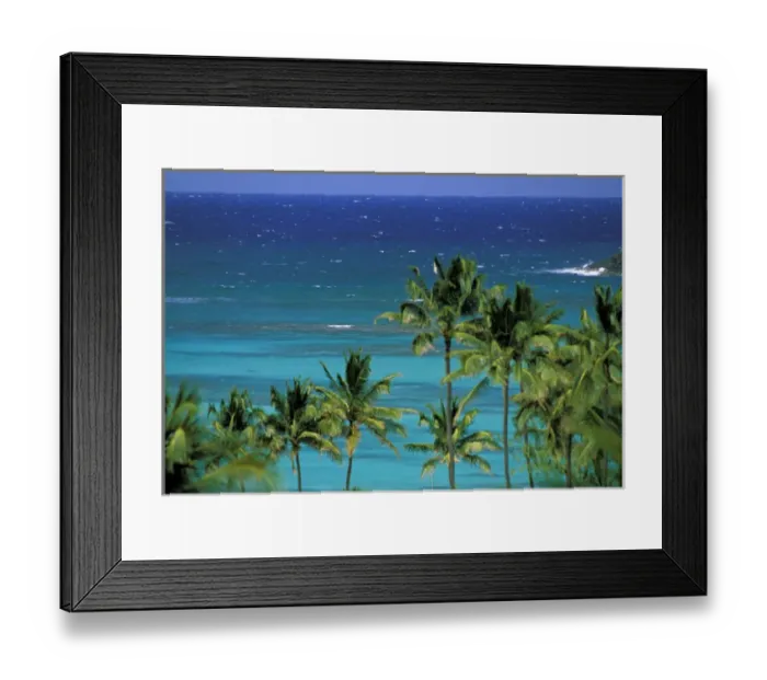 Framed Print : USA, Hawaii. Palms and ocean view