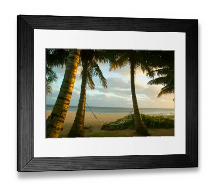 Framed Print : USA, HI, Kauai, Ship Wreck Beach and waiting Hamock Framed Print : USA, HI, Kauai, Ship Wreck Beach and waiting Hamock