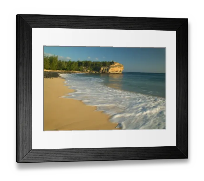 Framed Print : USA, HI, Kauai, Ship Wreck Beach, Warm evening light on Beach Framed Print : USA, HI, Kauai, Ship Wreck Beach, Warm evening light on Beach