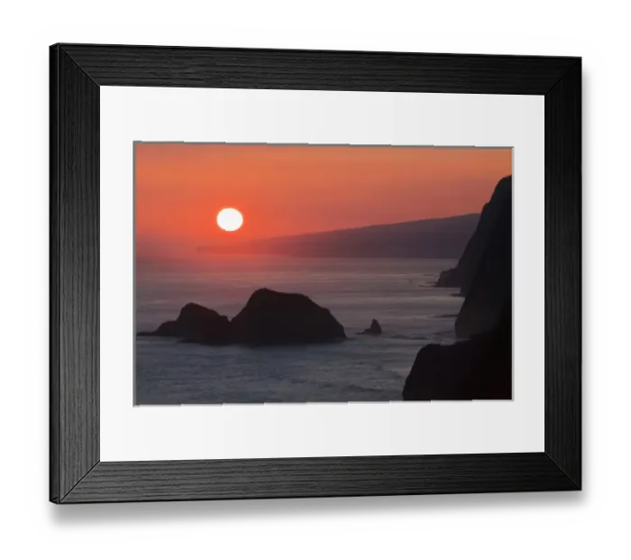 Framed Print : USA, Hawaii, Big Island, Sunrise from Sea Cliffs at Pololu lookout Framed Print : USA, Hawaii, Big Island, Sunrise from Sea Cliffs at Pololu lookout