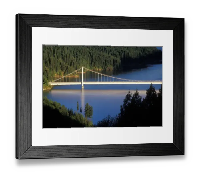 Framed Print : Dent Bridge spans a small section of Dworshak Reservoir