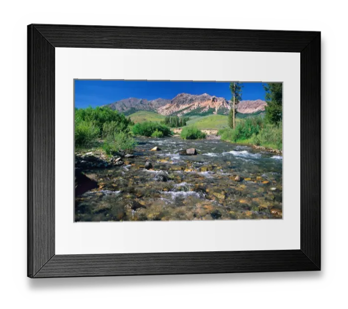 Framed Print : The Big Wood River in the Pioneer Mountains near Ketchum, Idaho Framed Print : The Big Wood River in the Pioneer Mountains near Ketchum, Idaho