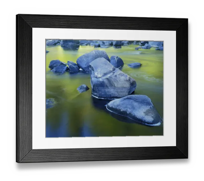 Framed Print : USA, Idaho, Little Salmon River, boulders and reflections Framed Print : USA, Idaho, Little Salmon River, boulders and reflections