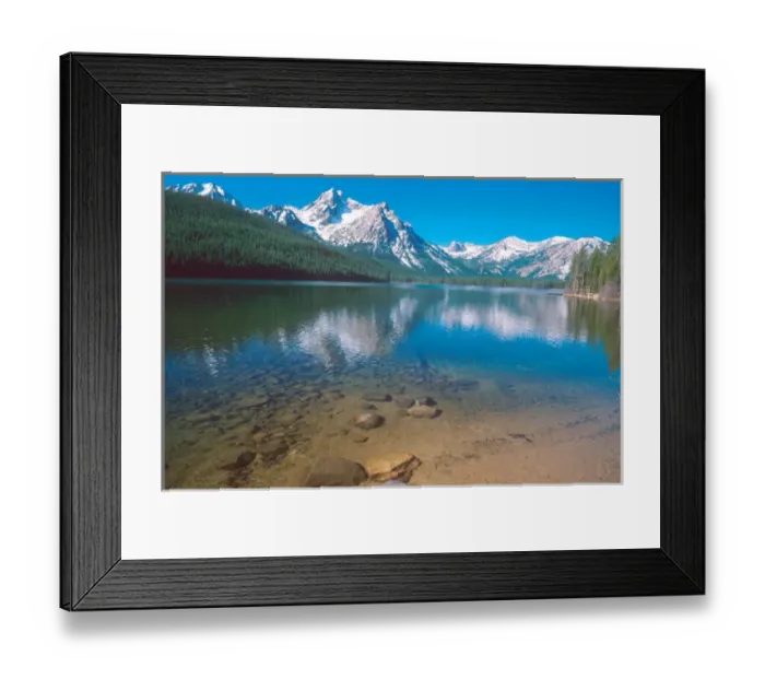 Framed Print : Stanley Lake at the base of the Sawtooth Mountains in Central Idaho Framed Print : Stanley Lake at the base of the Sawtooth Mountains in Central Idaho