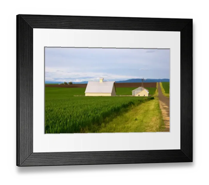 Framed Print : Farm on the Camas Prairie of Idaho near Grangeville. grangeville, farm, wheat