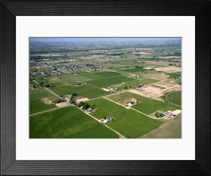 Framed Print : Aerial view of farmland in Canyon County, Idaho