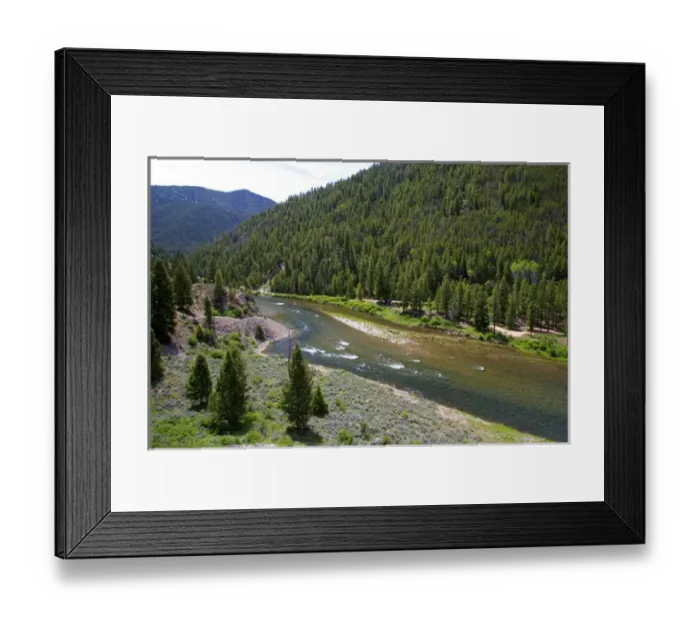 Framed Print : Salmon River between the towns of Sunbeam and Stanley, Idaho Framed Print : Salmon River between the towns of Sunbeam and Stanley, Idaho