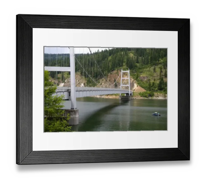 Framed Print : Dent Bridge spanning the Dworshak Reservior near Orofino, Idaho Framed Print : Dent Bridge spanning the Dworshak Reservior near Orofino, Idaho
