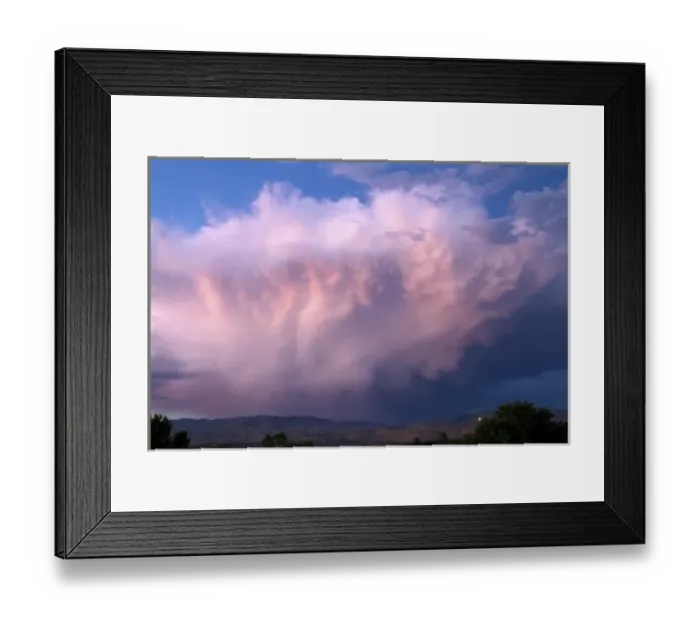Framed Print : Summer storm cloud at sunset over the foothills near Boise, Idaho, USA