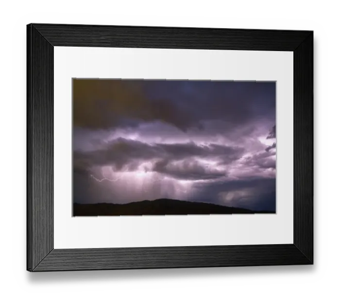Framed Print : Lightning strikes during a thunderstorm on the first day of summer in Boise, Idaho, USA