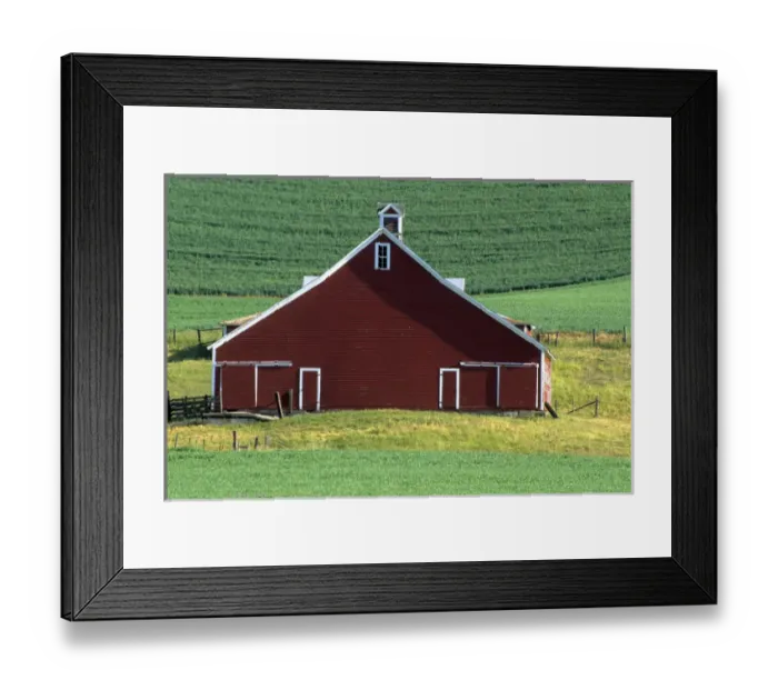 Framed Print : N. A. USA, Idaho, Latah County. Red barn in field
