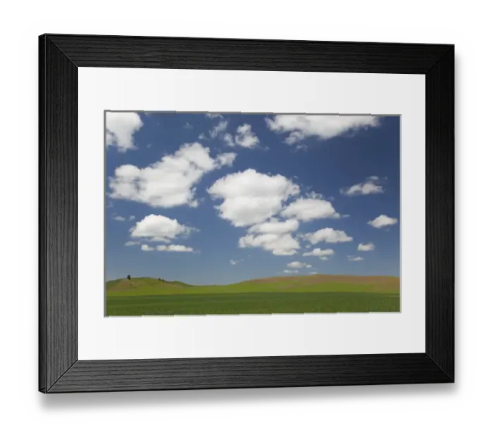 Framed Print : ID, The Palouse, Latah County, Green farm field, sky, and clouds, Genesee area Framed Print : ID, The Palouse, Latah County, Green farm field, sky, and clouds, Genesee area