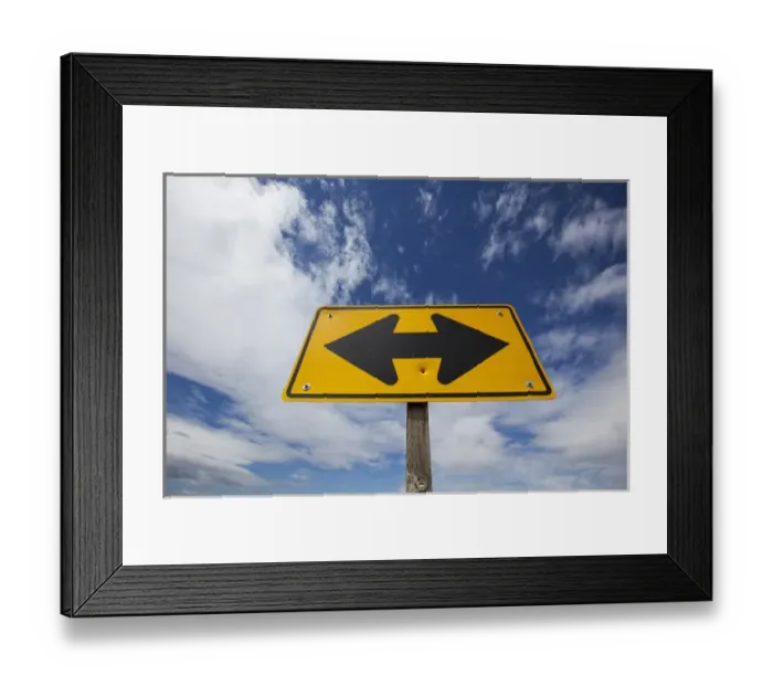 Framed Print : USA, Idaho, Bruneau, Road End warning sign on country road