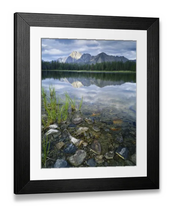 Framed Print : USA, Idaho, Challis National Forest, Sawtooth National Recreation Area, Stones along Framed Print : USA, Idaho, Challis National Forest, Sawtooth National Recreation Area, Stones along