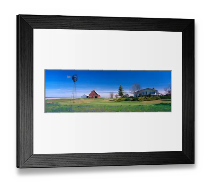 Framed Print : NA, USA, Idaho, Grangeville, Spring Wildflowers and Ranch